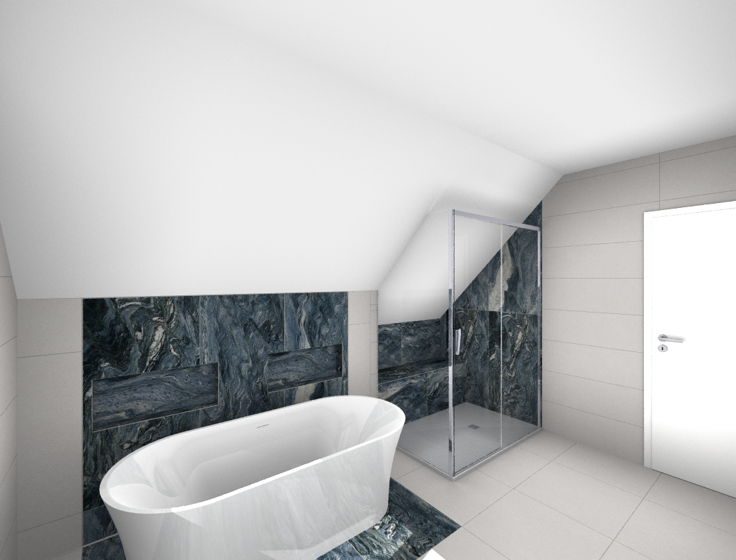 ETAGE GONNET_01 1 | Haute Alsace Renovation Une salle de bains de caractère aux nuances de bleu, Wentzwiller Illzach 0