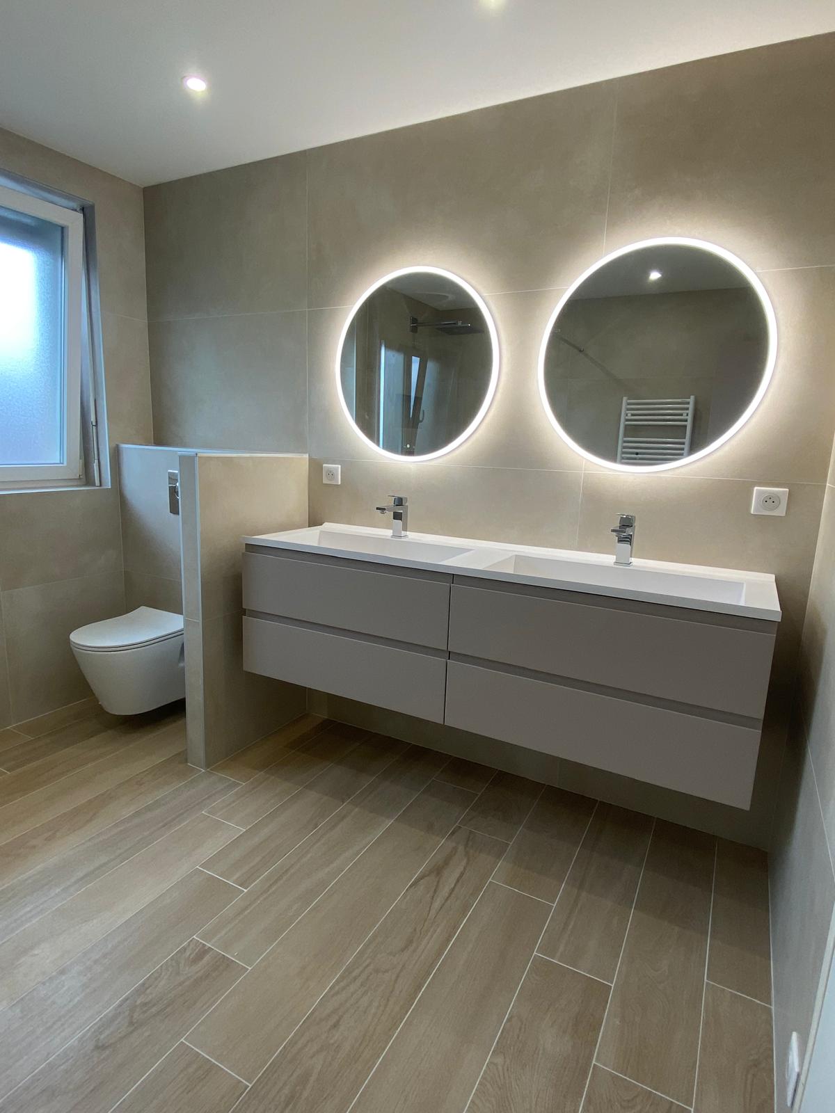 Une salle de bains entre douceur et modernit&eacute;, Pfastatt Illzach